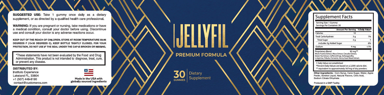 JellyFil ingredients label